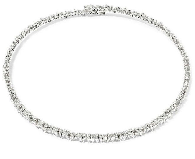 18-karat white gold diamond choker; $17,000, net-a-porter.com

