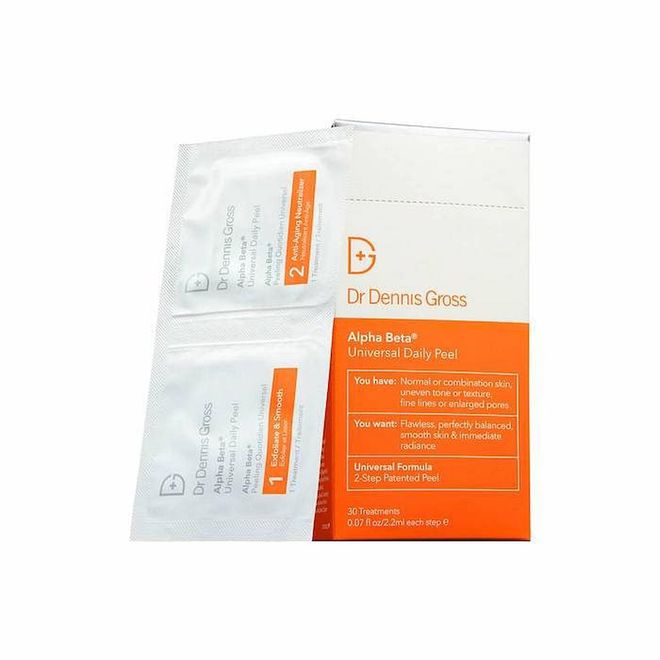 Alpha Beta Universal Daily Peel, ($135 for a box of 30 treatments), Dr. Dennis Gross