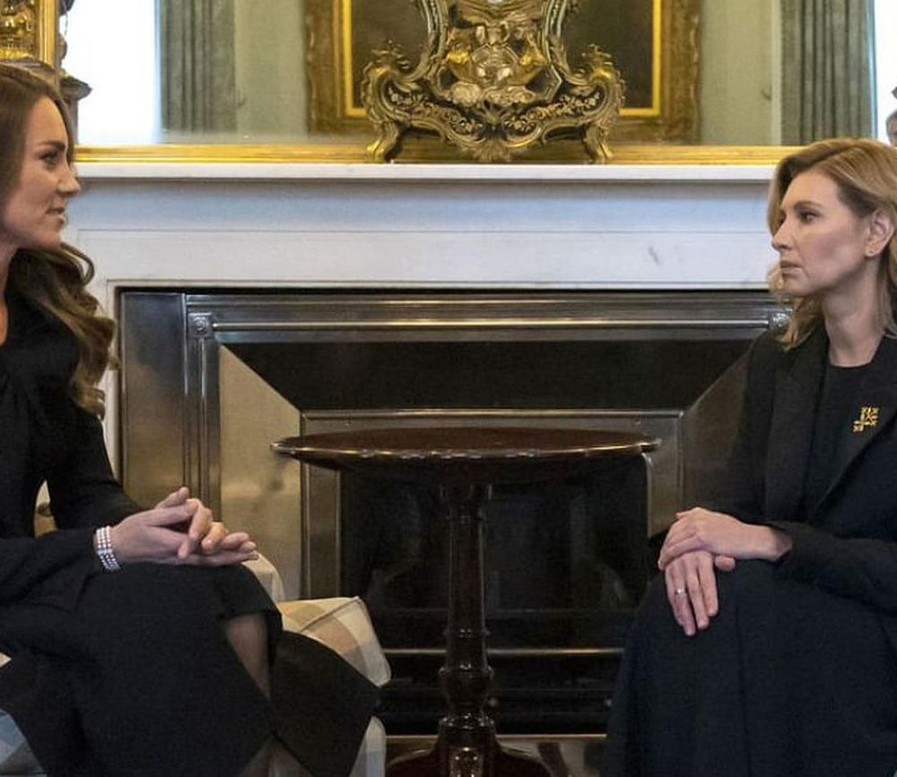 Princess Kate Meets With Ukraine's First Lady Olena Zelenska at Buckingham Palace