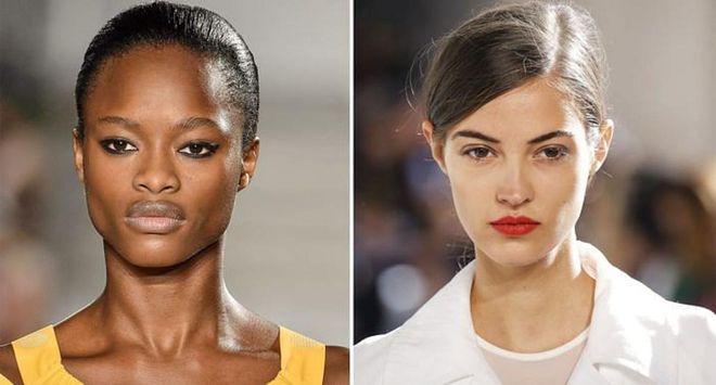 Change up your makeup with sultry black eyeliner or poppy-red lips, as seen at Carolina Herrera and Max Mara. A deliberately made-up face offers a feminine and elegant contrast to the season’s edgy sportswear. Tip: Choose just one feature to highlight, and keep the rest of your face fresh to balance the look.

Photo: Getty