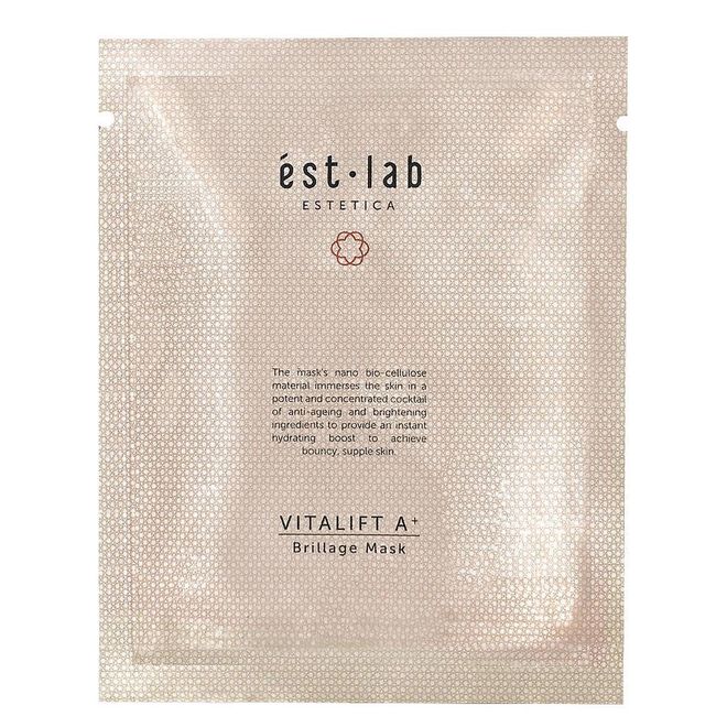 This bio-cellulose mask has repairing and brightening ingredients, protects against UV damage and boosts cellular repair. It also has niacinamide to help increase ceramide and fatty acids levels in the skin to prevent water loss, strengthen skin and boost skin’s healthy tone, licorice root extract to moisturise and brighten skin, and a form of hyaluronic acid to help maintain moisture levels in the skin.