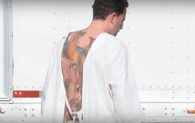 Ben Affleck claimed that the giant, full-color phoenix tattoo on his back wasn't real when fans first caught sight of it. It has since been proven to be very real indeed.
