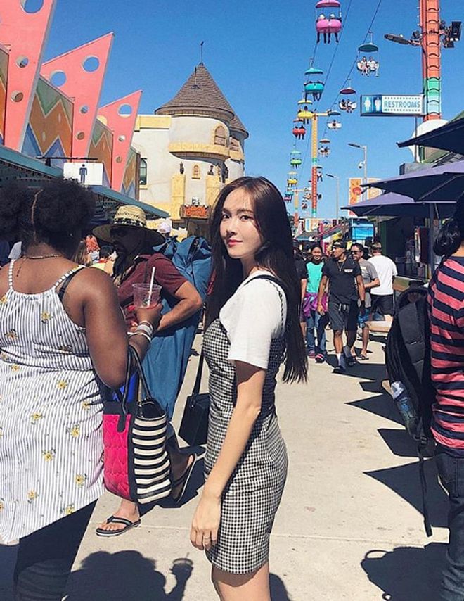 Sporting a Blanc and Eclare dress, the designer keeps it simple with a plain white tee to a trip in Santa Cruz. 
Photo: Instagram