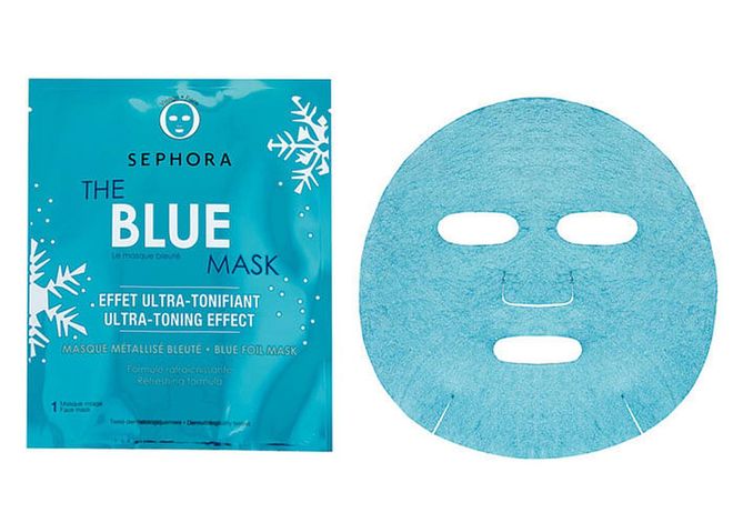 It’s a foil sheet mask in ultra-blue that lets you tone and refresh your skin while roleplaying as Tron.