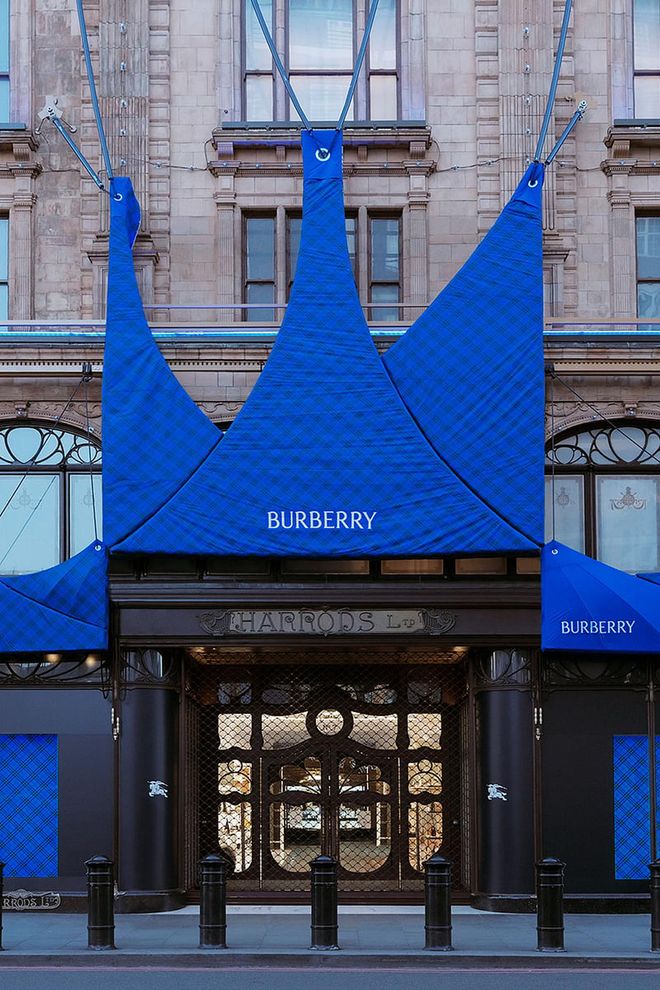 Harrod's awnings gets an update. Photo: Courtesy of Burberry