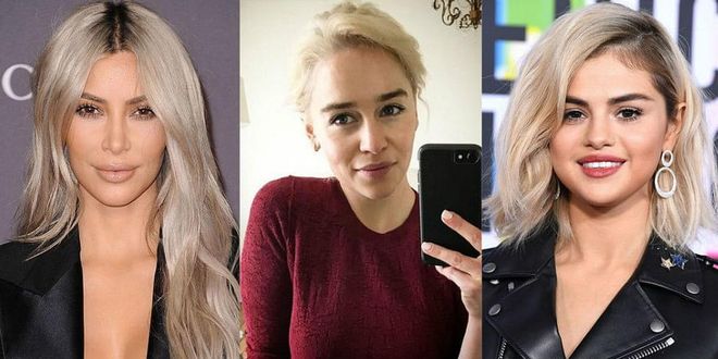 Kim Kardashian, Emilia Clarke, and Selena Gomez all dyed their hair icy blonde this year. It poses the question: will 2018 be the year of deep-conditioning hair masks?
