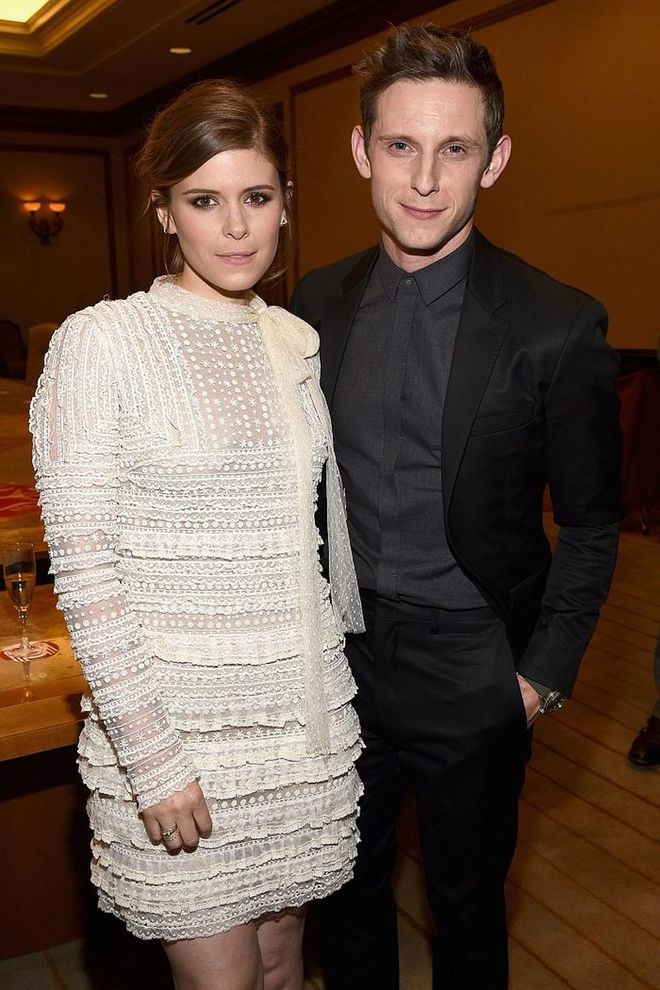 Kate Mara and Jamie Bell met on the set of The Fantastic Four, and wed this past July. The couple announced their nuptials on Kate's Instagram, with a photo of the two of them kissing on the dance floor. Mara simply captioned the photo with the word "nuptials." Bell re-grammed his wife's post soon after, echoing her simplicity with the caption "Mr. and Mrs. B." Photo: Getty 