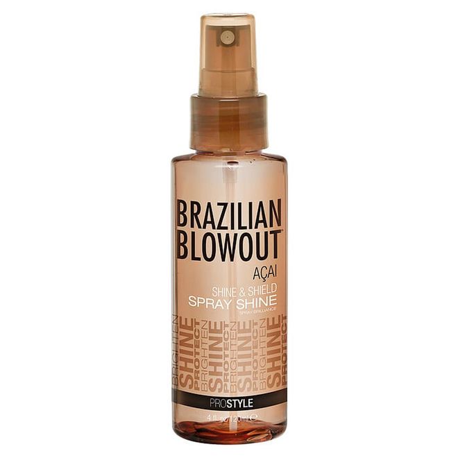 For sleek locks that are shielded against the elements, spritz on this nutrient-rich elixir that fights frizz and strengthens the cuticle with an exclusive Brazilian Super-Nutrient Complex.

Acai Shine &amp; Shield Spray, $50, Brazilian Blowout

