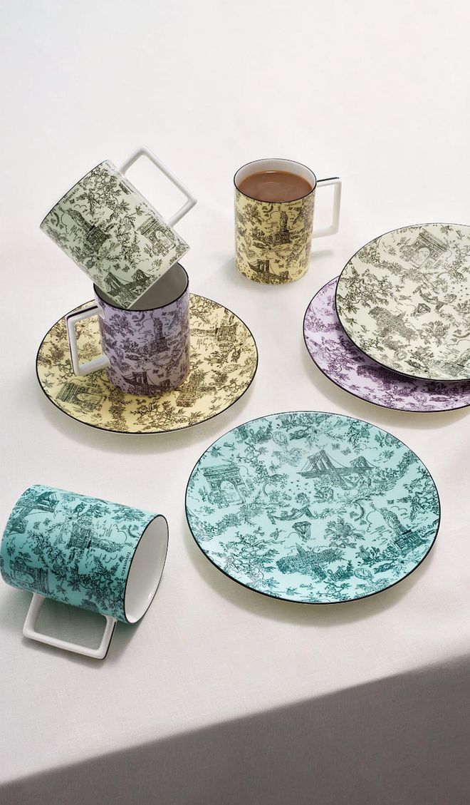 The soft﻿ pastel tones of the Tiffany Toile collection ﻿by Lauren Santo ﻿Domingo
