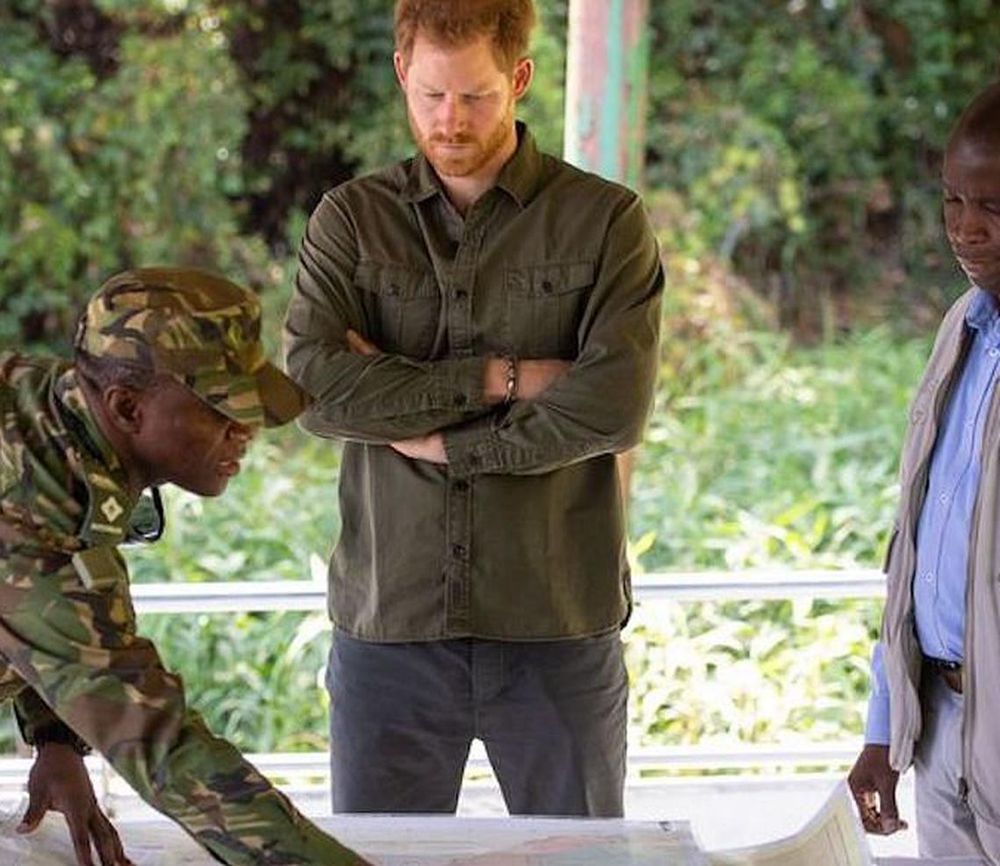 Prince Harry joins a Botswana Defence Force anti-poaching patrol in Chobe National Park, Botswana, in 2019. (Photo: Getty Images)