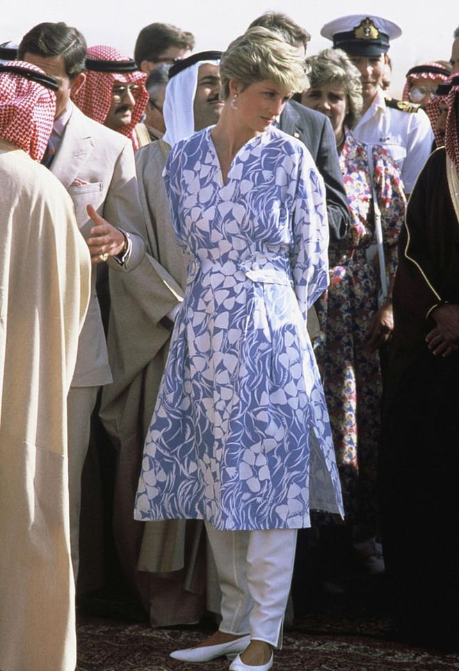 Wearing Catherine Walker on a visit to Saudi Arabia. Photo: Getty 