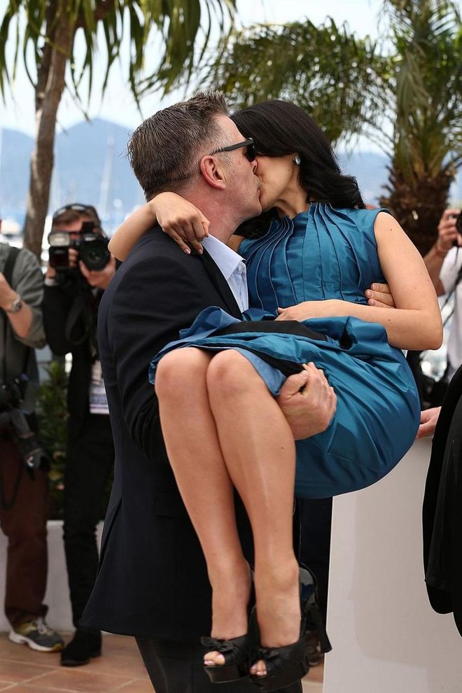 Alec Baldwin scooped up his wife Hilaria (who gave birth to the couple’s fourth child this year) at the 66th Annual Cannes Film Festival in 2013. Photo: Getty