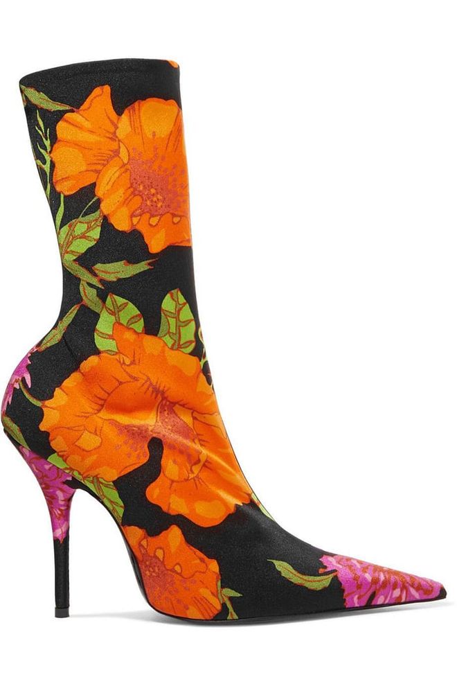 Floral print Spandex ankle boots, netaporter.com Photo: Net- A- Porter 