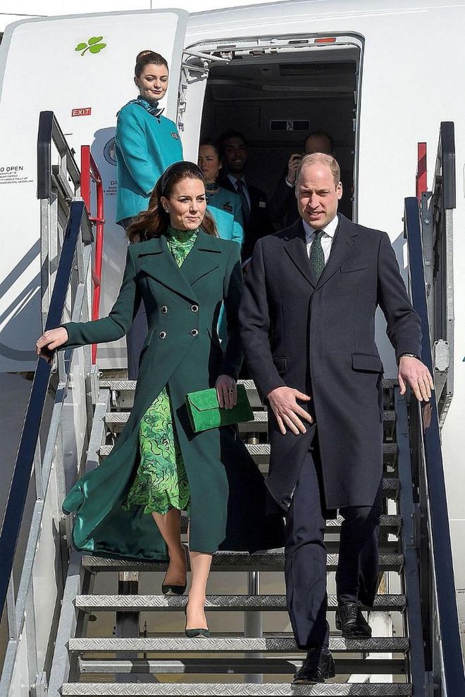 William and Kate disembark their plane as they arrive at Dublin International Airport on March 3, 2020 to start a three-day visit.

Photo: Getty