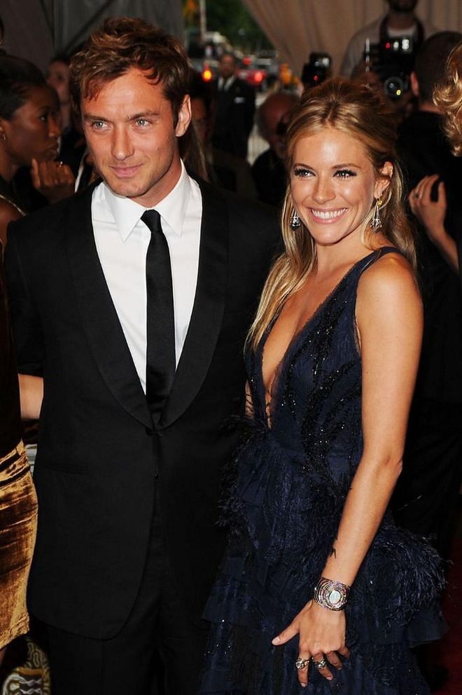The stars met while shooting the 2003 movie Alfie, while Jude Law was going through a divorce from Sadie Frost, per InStyle. In early 2005, Law's rep revealed that the actor had proposed to Sienna Miller on Christmas Day in 2004, per People. But by July 2005, Law was forced to apologize to his fiancée when it was revealed that he'd had an affair with his children's nanny (Law shares three children, Rafferty, Iris, and Rudy Law, with ex Frost).

However, the high-profile pair revealed they'd reconciled on the Met Gala red carpet in 2010 [pictured], much to the delight of many. But by early 2011, Miller and Law had split for good.

Photo: Getty