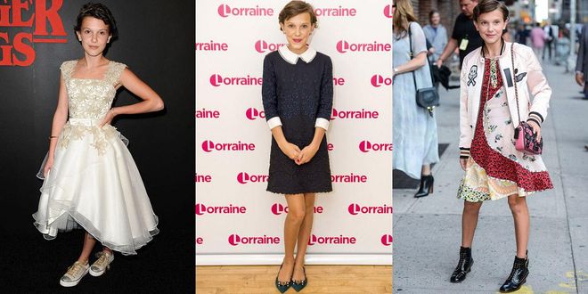 Claim to fame: The name Eleven shot to mass consciousness faster than we could log into Netflix thanks to the quick popularity of Stranger Things and its breakout star.
Style profile: While staying very much true to her youthful age, Brown has fun with fashion in girlish looks that call to mind princess dresses and ingenues past.
