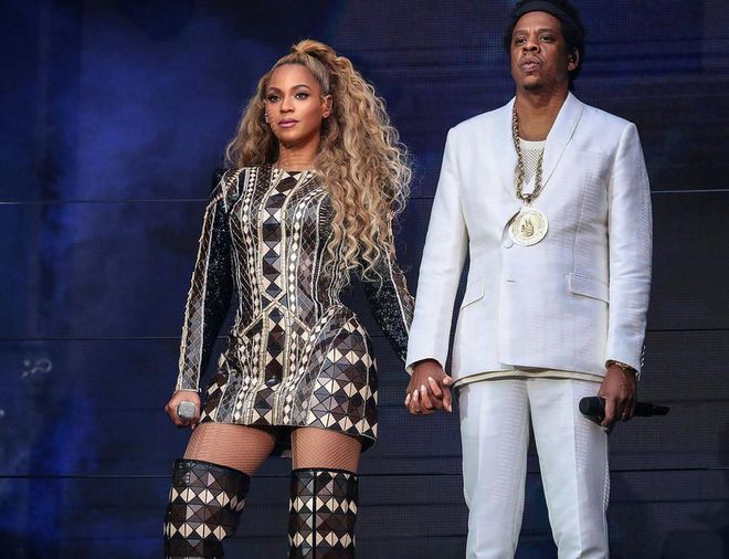 Debuting a new opening look for her concert in Manchester, Bey wore a Balmain dress and matching over-the-knee boots from the brand's Resort 2019 collection. Photo: Shutterstock