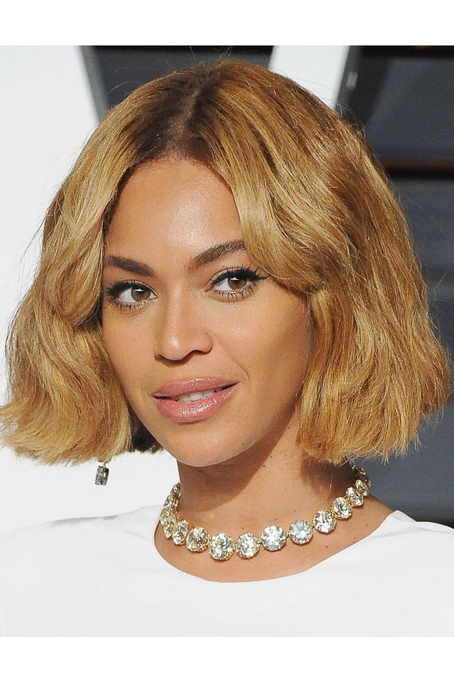 One of our favorite Bey looks yet. The blunt ends give this bob a cool-girl flair.