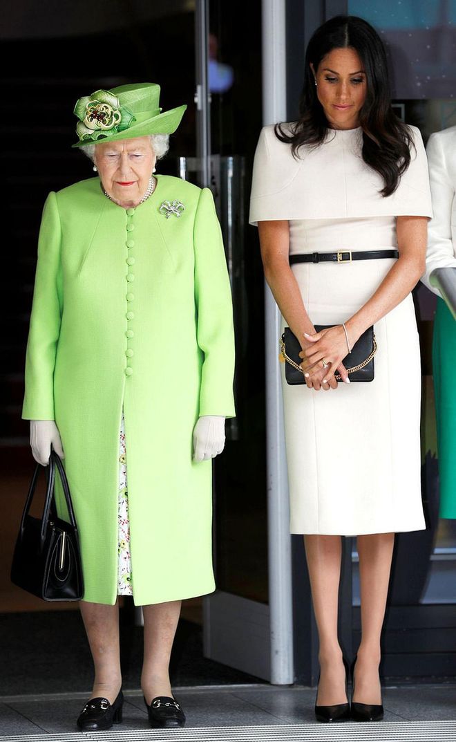 The Queen and the Duchess take a moment of silence for the 72 victims of the Grenfell Tower tragedy. Photo: Getty