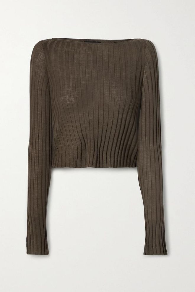 Cropped Ribbed Wool Sweater, $445, ATM Anthony Thomas Melillo at Net-a-Porter
