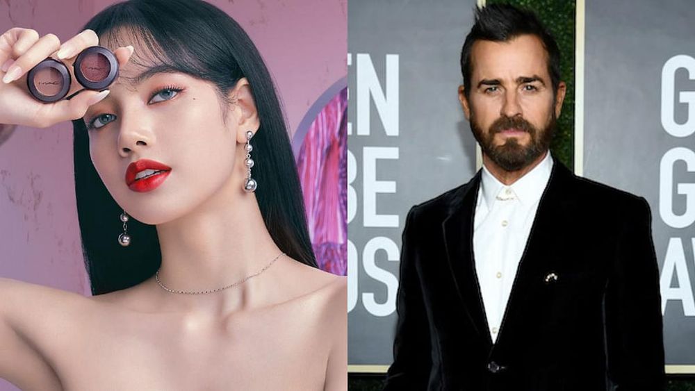 Blackpink's Lisa (Photo: MAC) and Justin Theroux (Photo: Getty Images)