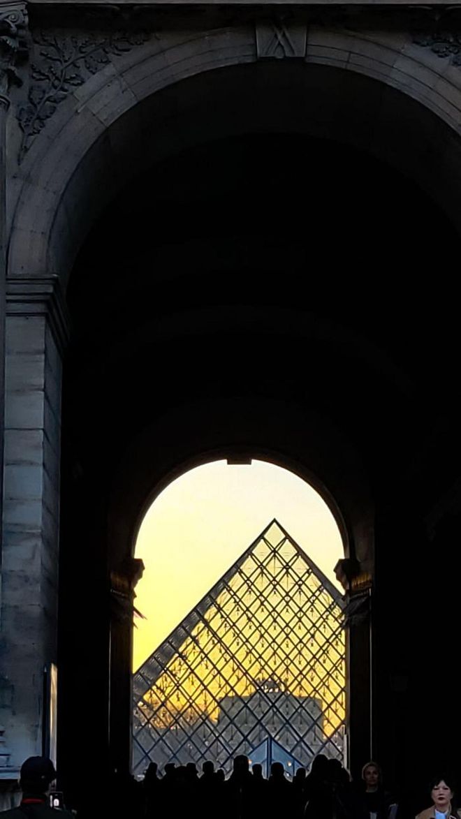 The Louvre Pyramid is a striking sight that greets you when entering one of the Museum's great archways.