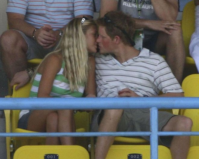 Because twice is nice, Harry was once again spotted kissing then-girlfriend Chelsy Davy during a cricket match in 2008. Clearly he cares zero amounts about those strict royal PDA rules....