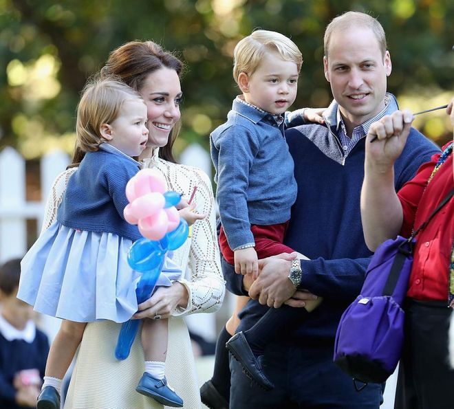 Will and Kate brought George and Charlotte on their royal tour of Canada in the fall of 2016. The little royals got to play with balloons at an event during the tour.
Photo: Getty 