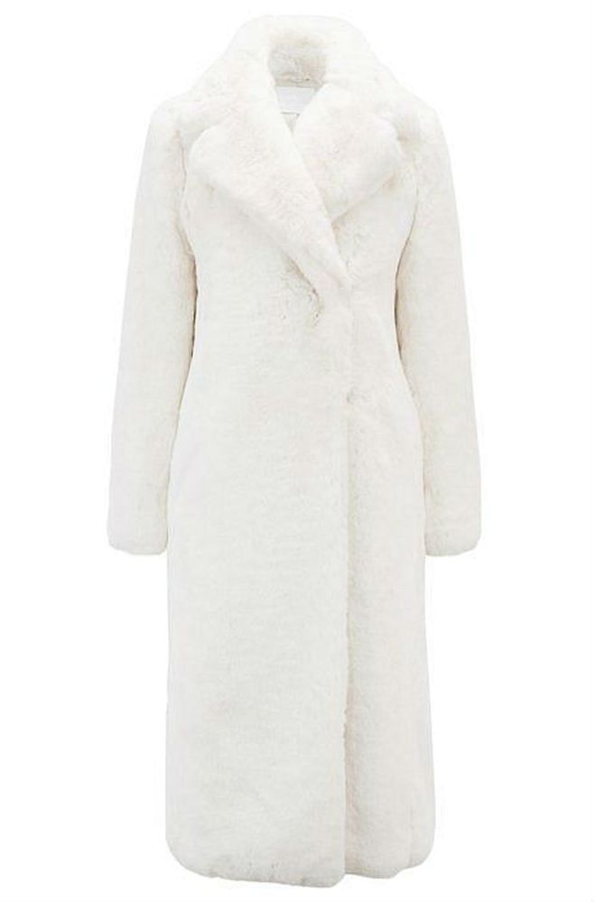 Hugo Boss faux-fur coat with oversize lapels