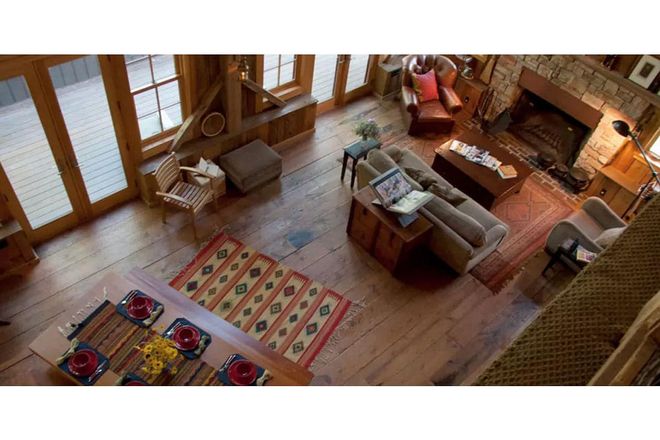 Why We Love It: Looking for something a little more rustic? The owners built this 3,000-square-foot home from a 200-year-old barn they transported from Vermont and reassembled into this luxurious cabin on an island in Lake Superior.