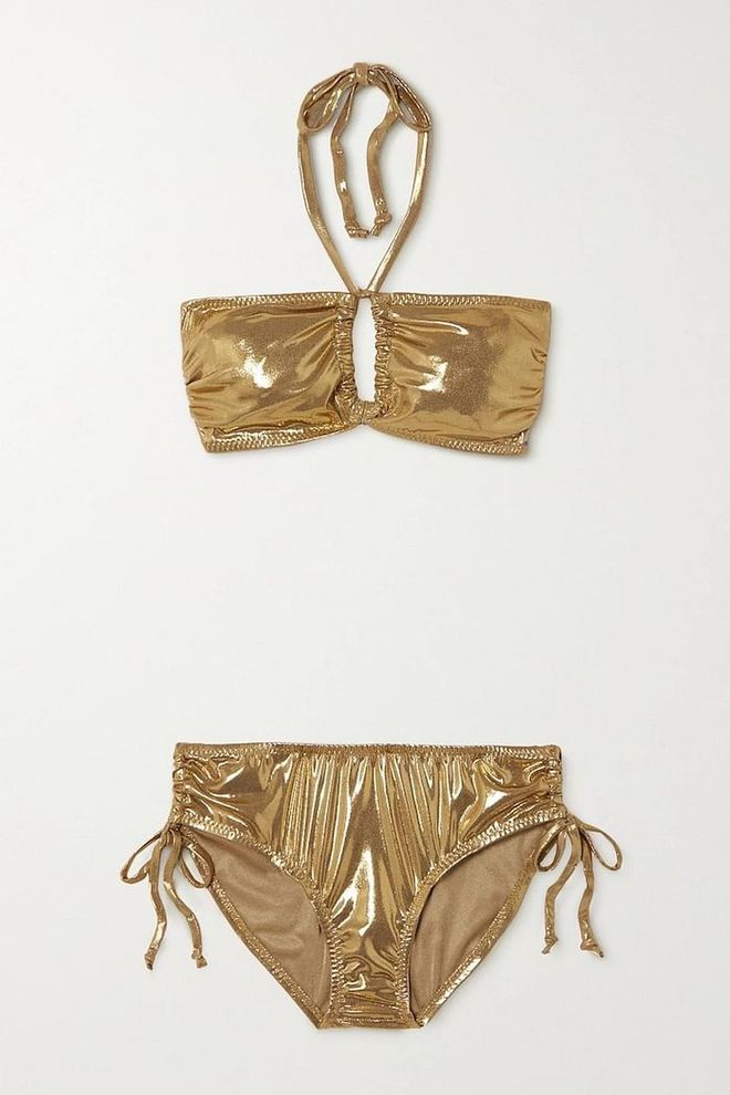 Jason Stretch-Lamé Bikini, $261, Norma Kamali at Net-a-Porter