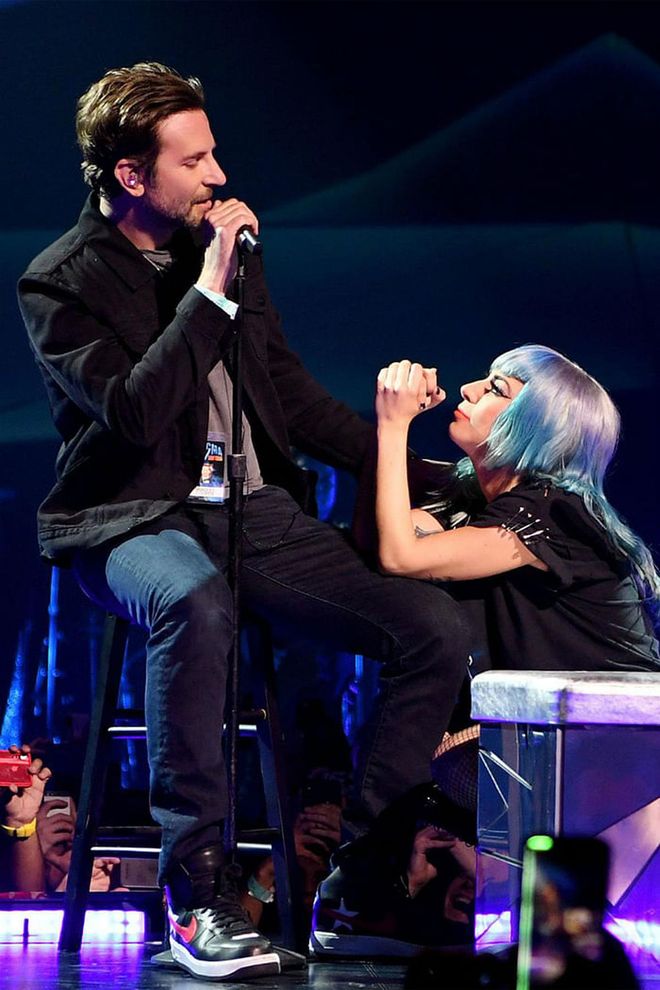 Cooper made a surprise appearance onstage at Lady Gaga's Las Vegas residency, where they performed "Shallow" together. Frankly, the internet lost it.
Photo: Getty