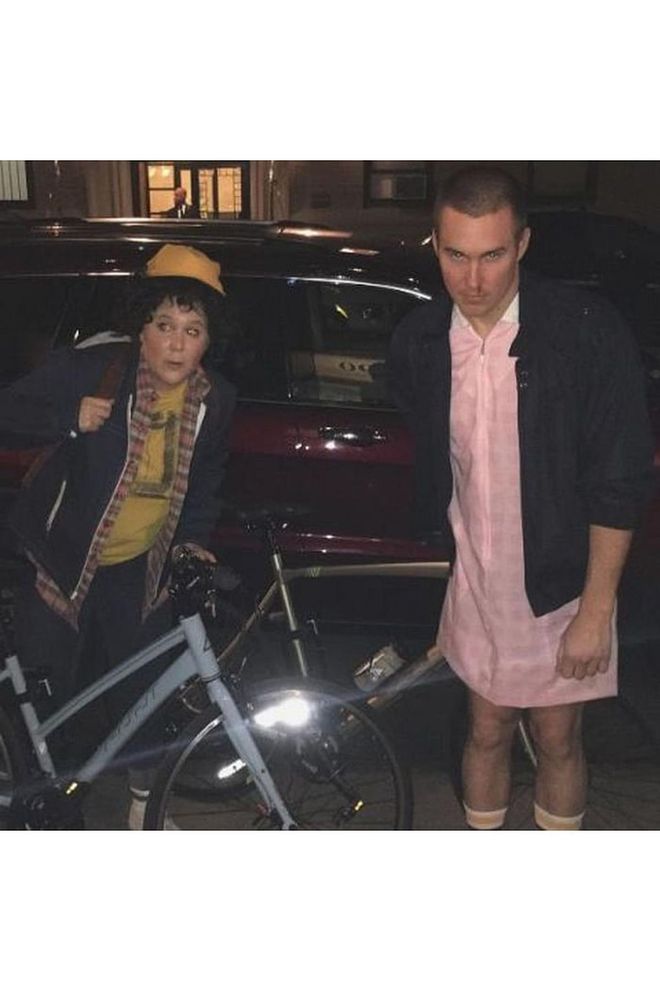 The actress dressed as Dustin from Stranger Things.