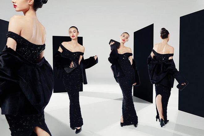 Fendi Couture Nov 2023_Jet beaded black dress look