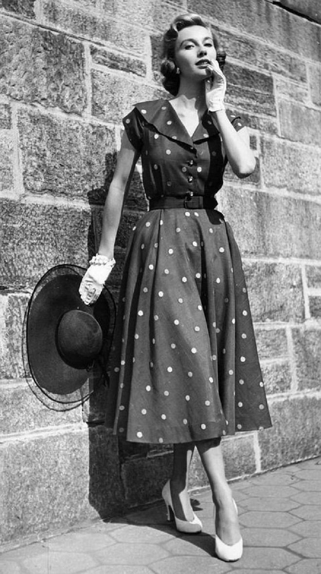 A model in yellow polka-dotted summer dress.

Photo: Getty