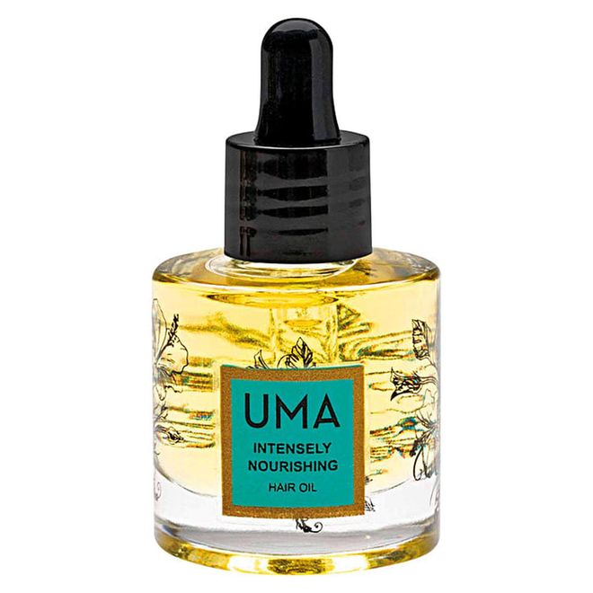 This deeply restorative elixir seeks to enhance elasticity and strengthen your mane from root to end. It does this with an all-natural blend of potent botanicals, like hibiscus and yerba de tago extracts, which revive hair that’s been stripped of essential moisture from over-styling. 

Intensely Nourishing Hair Oil, $100, UMA Oils