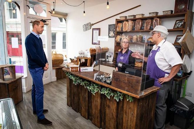 The duke visited the bakery to talk through the issues facing local businesses now that quarantine is coming to an end.
