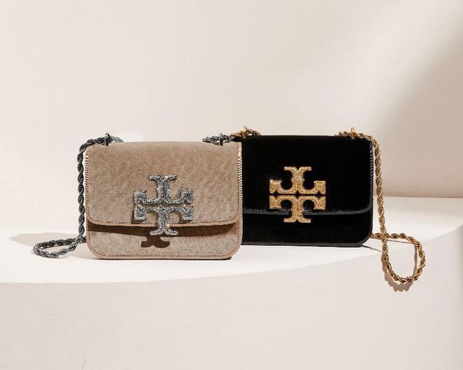 Tory Burch Eleanor Bags in Velvet with Crystal Clasp