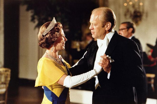 Dancing with Gerald Ford, 38th President of the United States, at the White House in 1976.