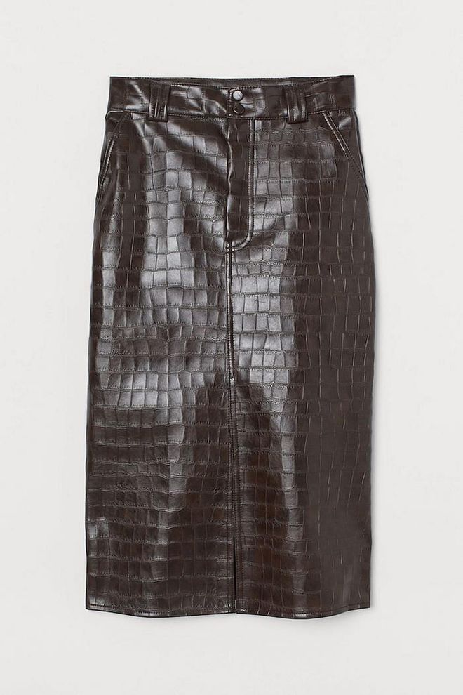 Imitation Leather Skirt, $64.95, H&M