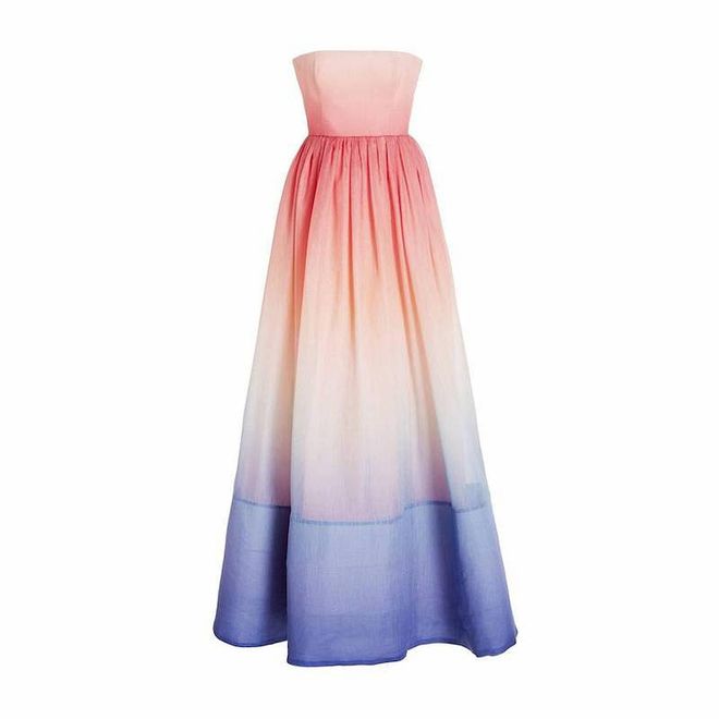 Postcard Ombre Linen-Silk Strapless Maxi Dress, $2,515, Zimmerman at Moda Operandi
