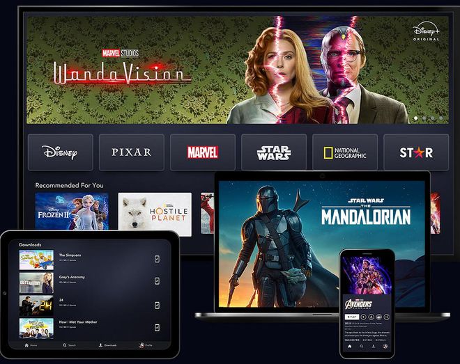 Disney+ Apps on mobile devices