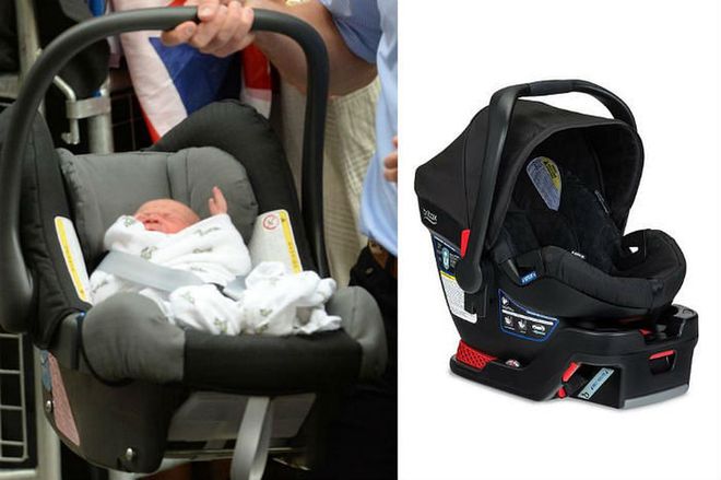 Early trendsetter Prince George took his first ride in the luxury newborn carseat shown here, available in green and red as well. Photo: Getty