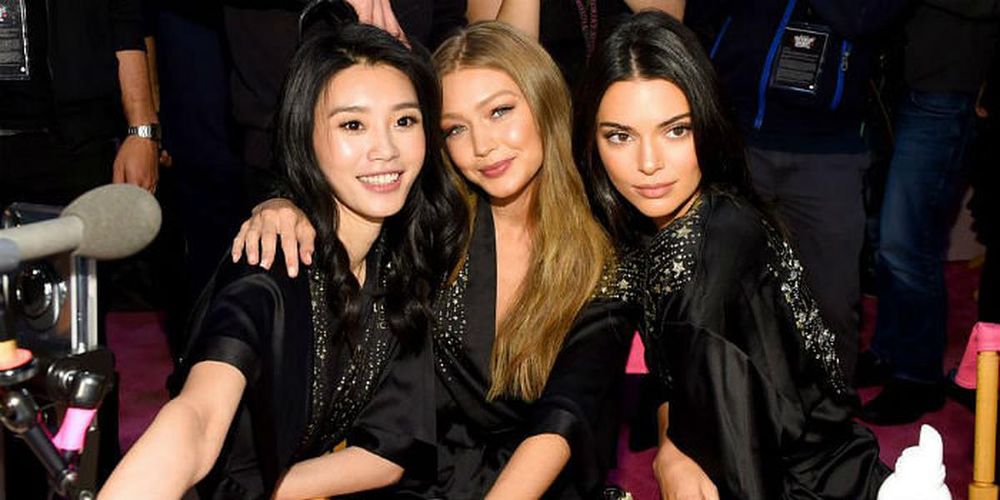 Ming Xi, Gigi Hadid and Kendall Jenner at VS Show 2018