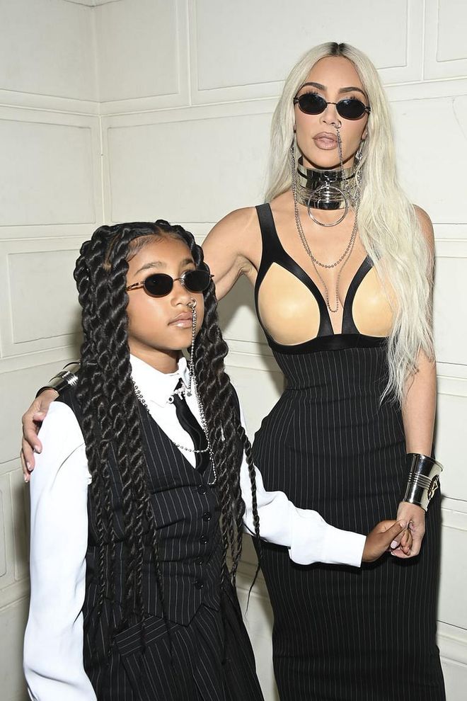 Kim Kardashian and North West Wore Matching Nose Chains at a Paris Haute Couture Show
