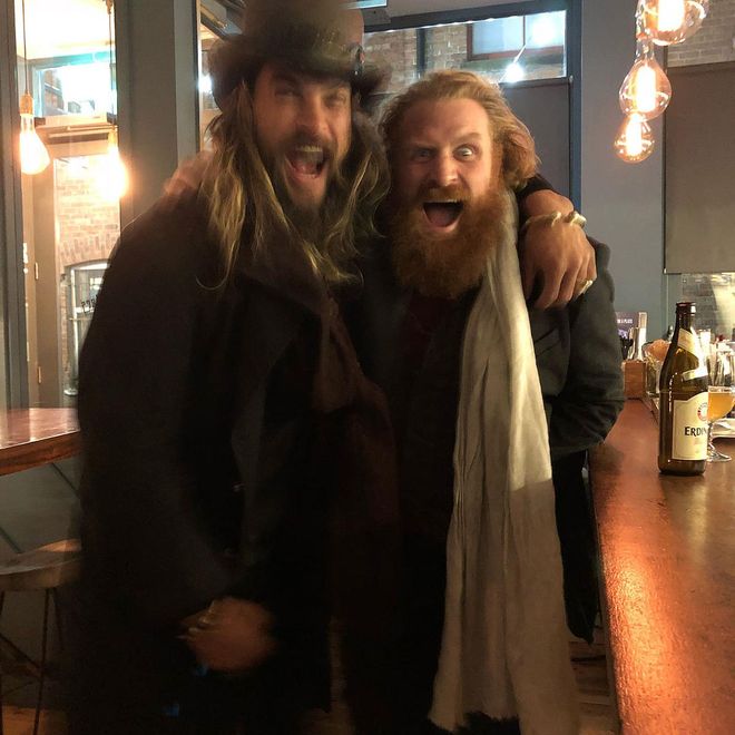 Momoa was pretty excited to be spending "24hrs in Belfast" where he got to reunite with former cast mate, Kristofer Hivju.