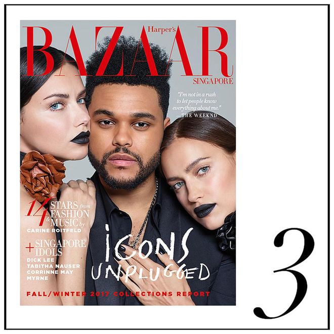 The triple whammy of Adriana Lima, Irina Shayk and The Weeknd lands them at third place.