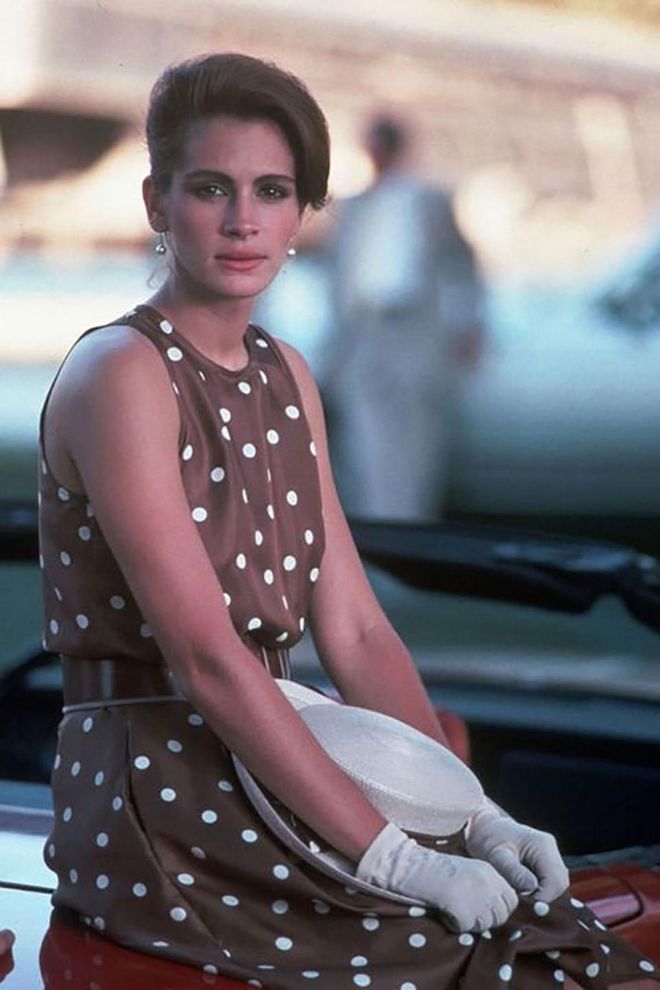 From that infamous cut-out dress and patent over-the-knee boots to her post-Rodeo Drive shopping spree looks (the polka dotted derby dress, red evening gown, etc), Vivian (Julia Roberts) was the fashion hero we never knew we needed.

Photo: Getty