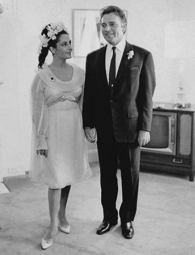 Marrying Richard Burton in 1964. Copying that epic hair for my first marriage. 