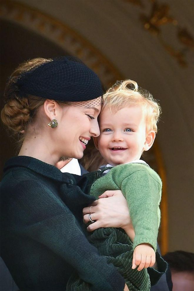 Pierre's wife, Beatrice Borromeo, has a laugh with their second son, Francesco.

Photo: Getty